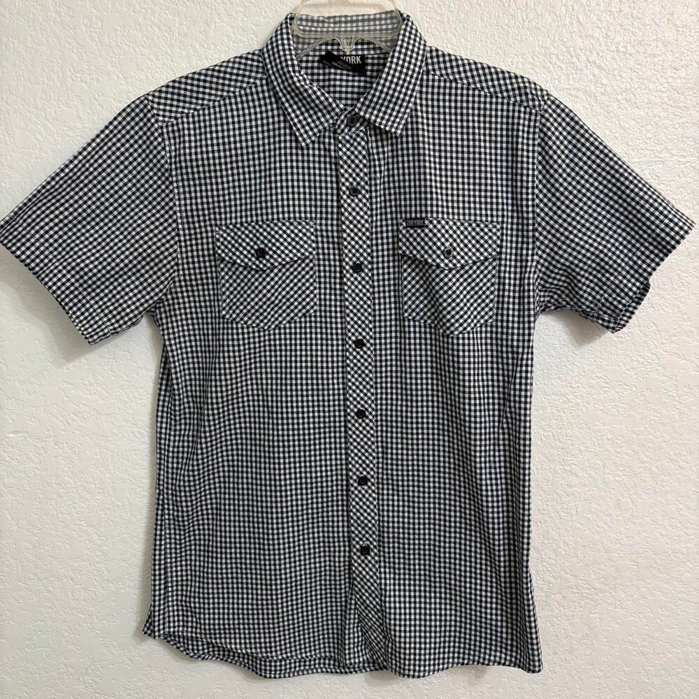 Navy white micro check zoo